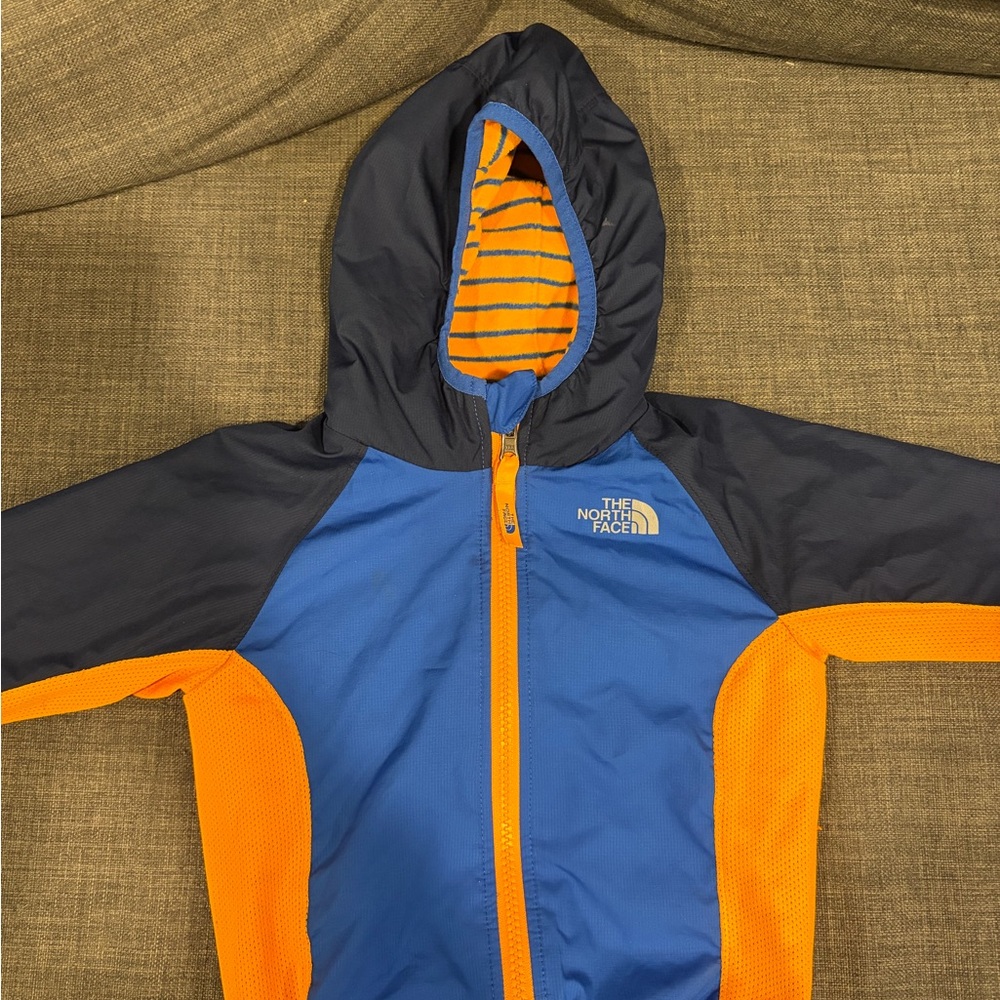 The North Face Vibrant Blue and Yellow Striped Jacket